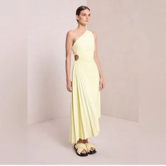 green emerald velvet dress A.L.C. // Faux Leather Drawstring Dress – VSP Consignment